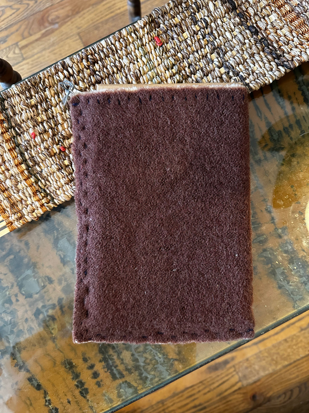 Slow-stitched Black Walnut Wool Tablet Case