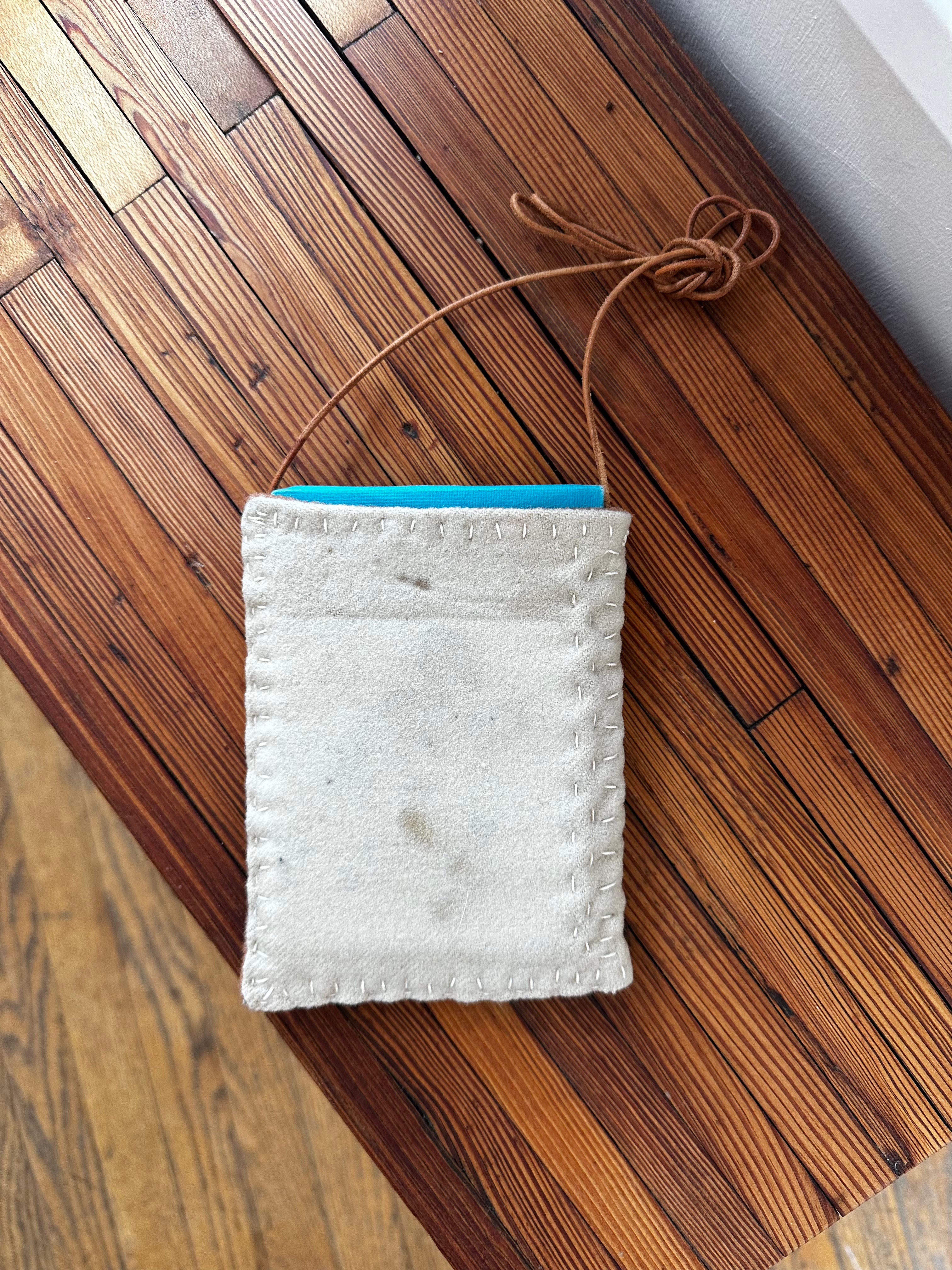 Slow-stitched Wild Rose Wool Pouch