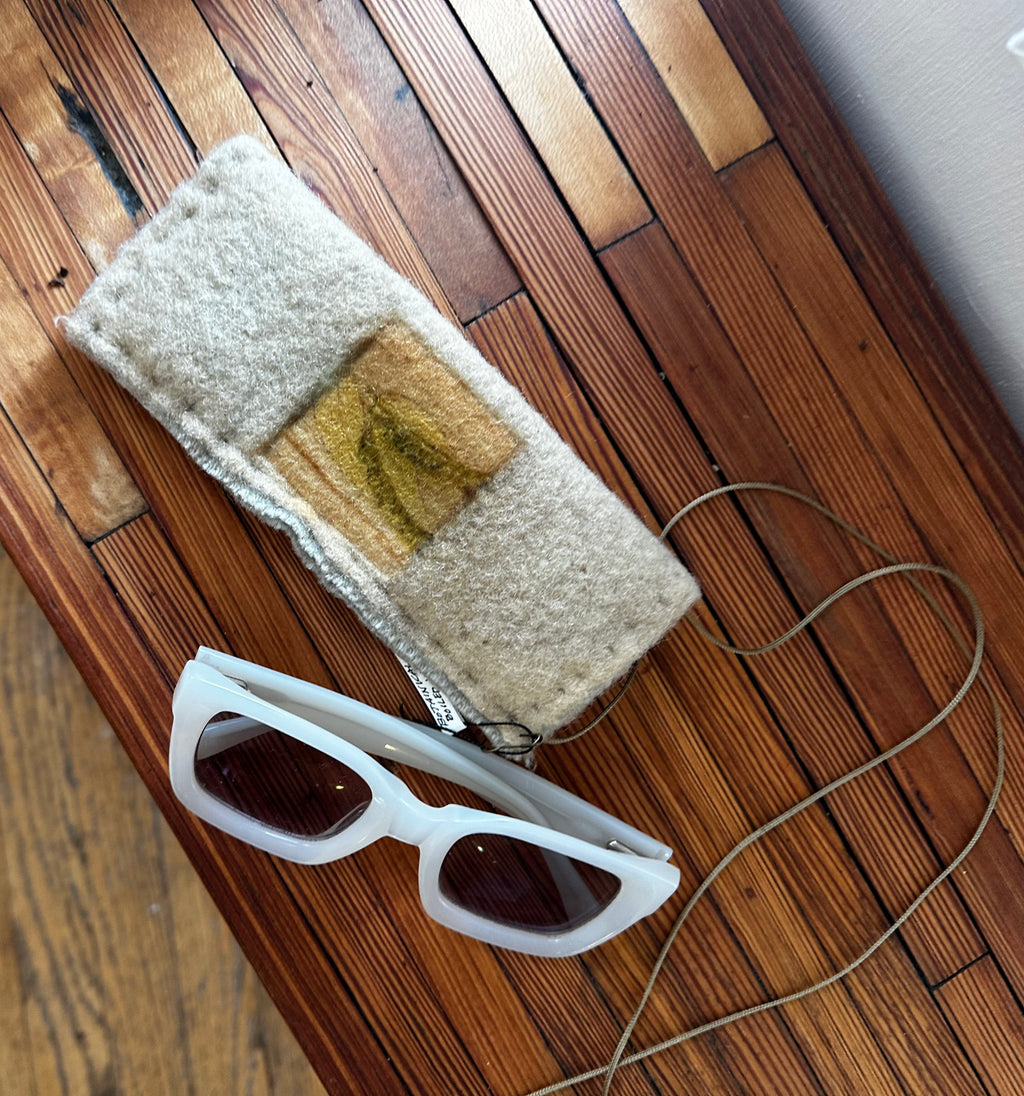 Slow-stitched Goldenrod Wool Glasses Case