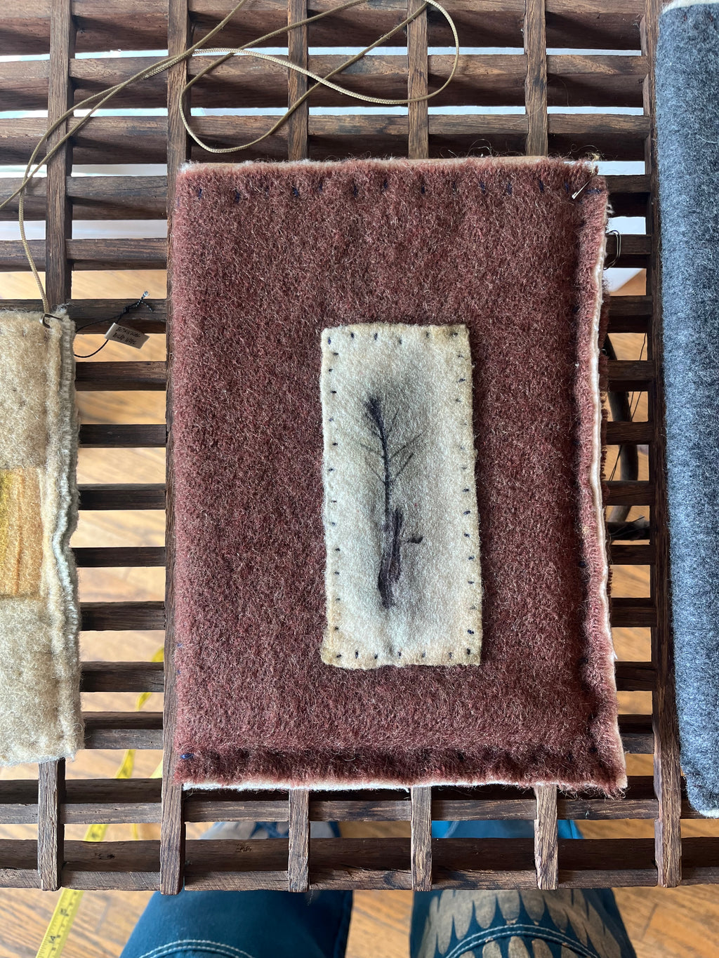 Slow-stitched Black Walnut Wool Tablet Case