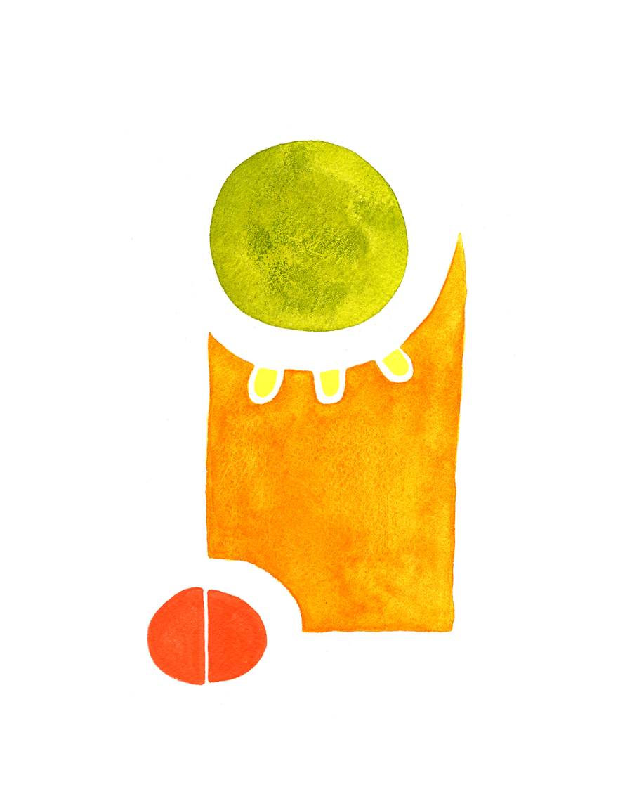 The orange juice dripping down your chin (print)